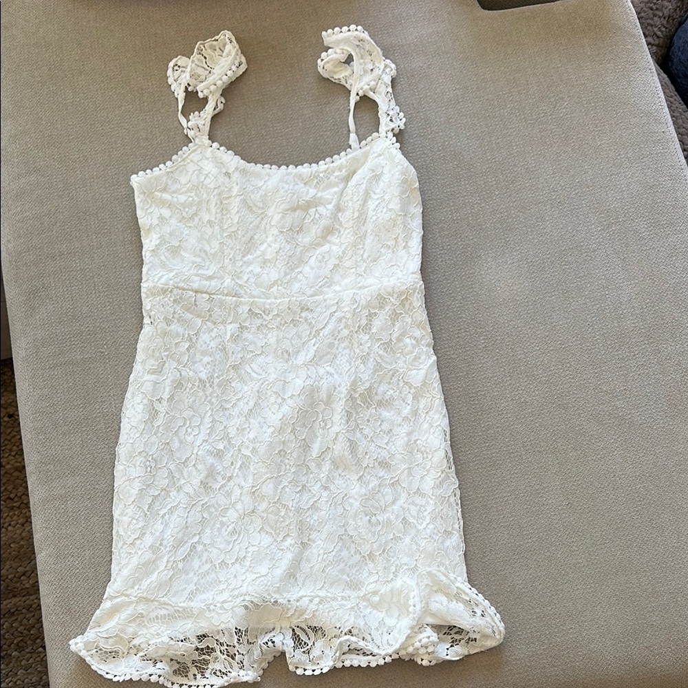 Lulus Elegant White Lace Slip Dress